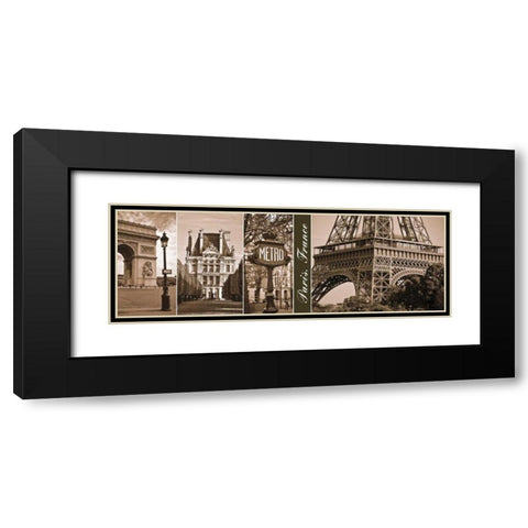 A Glimpse of Paris  Black Modern Wood Framed Art Print with Double Matting by Maihara, Jeff