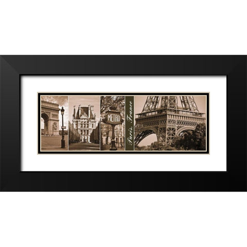 A Glimpse of Paris  Black Modern Wood Framed Art Print with Double Matting by Maihara, Jeff