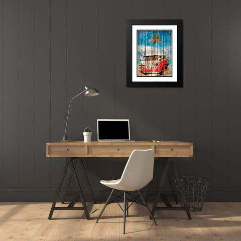 La Playa Black Modern Wood Framed Art Print with Double Matting by Sola, Bresso
