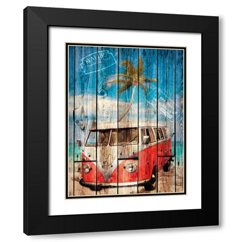 La Playa Black Modern Wood Framed Art Print with Double Matting by Sola, Bresso