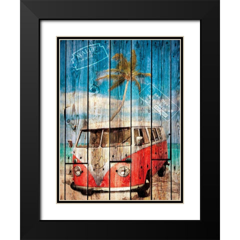 La Playa Black Modern Wood Framed Art Print with Double Matting by Sola, Bresso