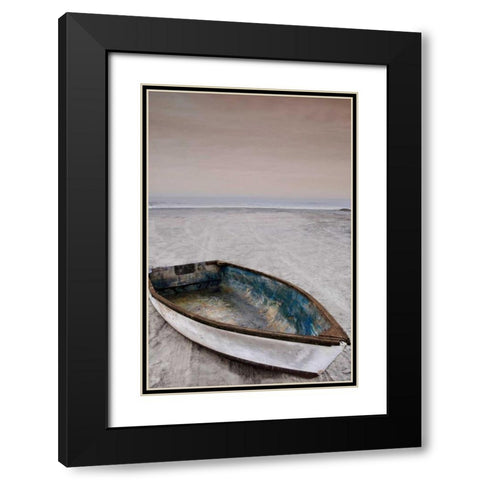 Dorymans Boat Black Modern Wood Framed Art Print with Double Matting by Cahill, Michael