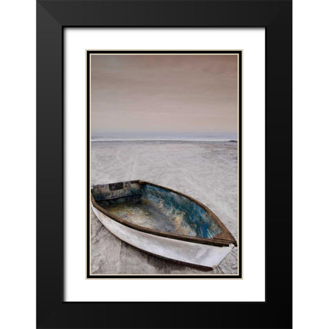 Dorymans Boat Black Modern Wood Framed Art Print with Double Matting by Cahill, Michael