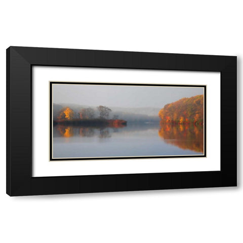 Early Fall Morning at the Lake Black Modern Wood Framed Art Print with Double Matting by Cahill, Michael