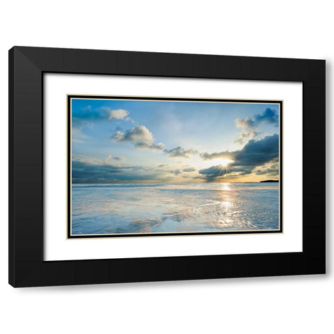 Taylor Bay Black Modern Wood Framed Art Print with Double Matting by Bellyk, Daniel J.