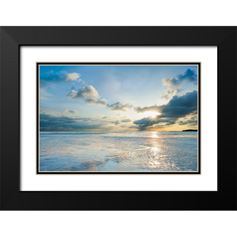 Taylor Bay Black Modern Wood Framed Art Print with Double Matting by Bellyk, Daniel J.