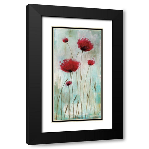 Splash Poppies I Black Modern Wood Framed Art Print with Double Matting by Brink, Catherine