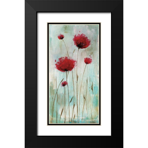 Splash Poppies I Black Modern Wood Framed Art Print with Double Matting by Brink, Catherine