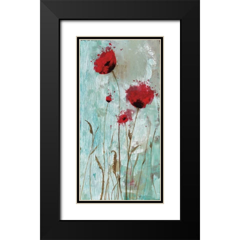 Splash Poppies II Black Modern Wood Framed Art Print with Double Matting by Brink, Catherine