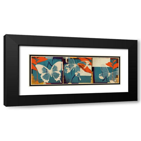 Butterflies Viola Black Modern Wood Framed Art Print with Double Matting by NOAH