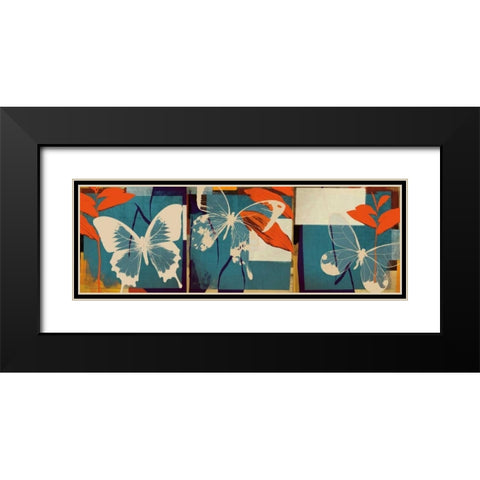 Butterflies Viola Black Modern Wood Framed Art Print with Double Matting by NOAH