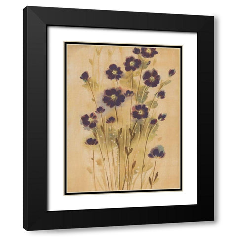 Aubergine Elegance Black Modern Wood Framed Art Print with Double Matting by MARIA