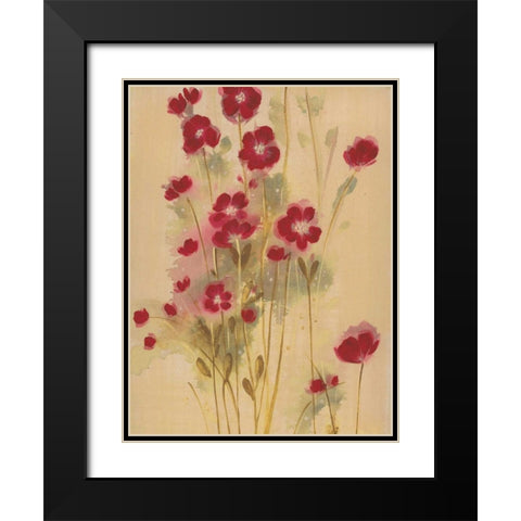 Crimson Elegance Black Modern Wood Framed Art Print with Double Matting by MARIA