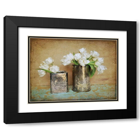 Vintage Tulips I Black Modern Wood Framed Art Print with Double Matting by Atria, Cristin