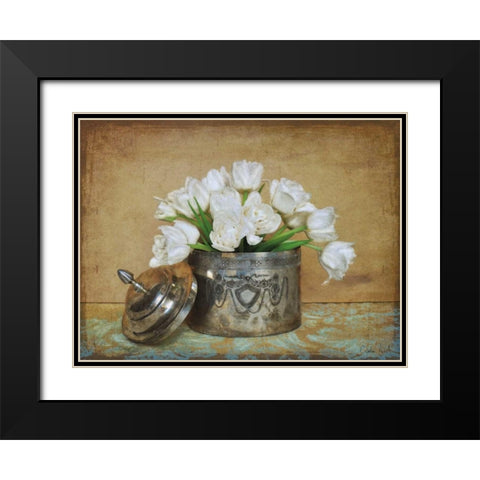 Vintage Tulips II Black Modern Wood Framed Art Print with Double Matting by Atria, Cristin