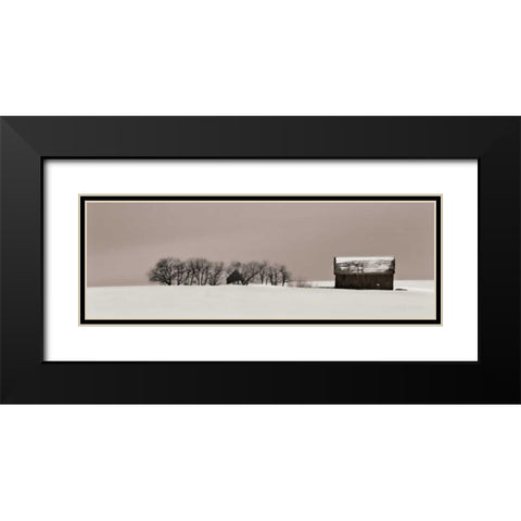 Winter Retreat Black Modern Wood Framed Art Print with Double Matting by Cahill, Michael