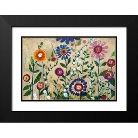 Garden Party Black Modern Wood Framed Art Print with Double Matting by Eider, Georgia