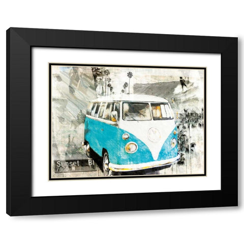 Hippie Van Black Modern Wood Framed Art Print with Double Matting by Sola, Bresso