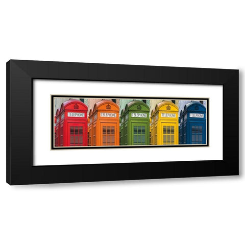 Hello London Black Modern Wood Framed Art Print with Double Matting by Frank, Assaf