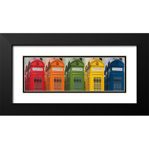 Hello London Black Modern Wood Framed Art Print with Double Matting by Frank, Assaf