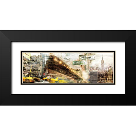 Collage Moments Black Modern Wood Framed Art Print with Double Matting by Sola, Bresso