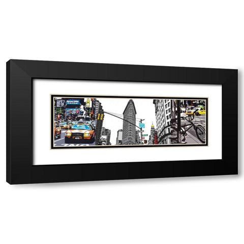 New York Black Modern Wood Framed Art Print with Double Matting by Fairbrother, Jo