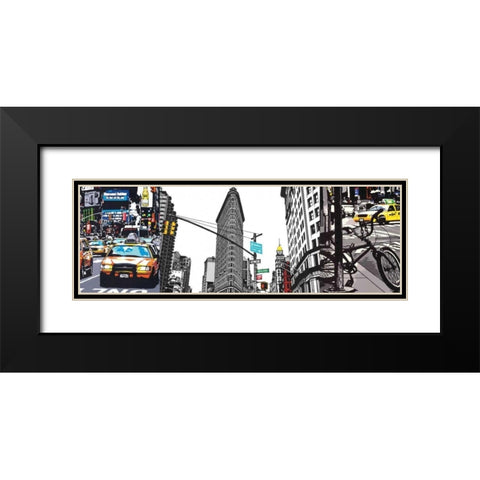 New York Black Modern Wood Framed Art Print with Double Matting by Fairbrother, Jo
