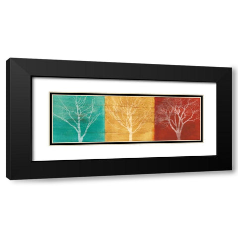 Fallen Leaves Black Modern Wood Framed Art Print with Double Matting by Fontaine, Stephane
