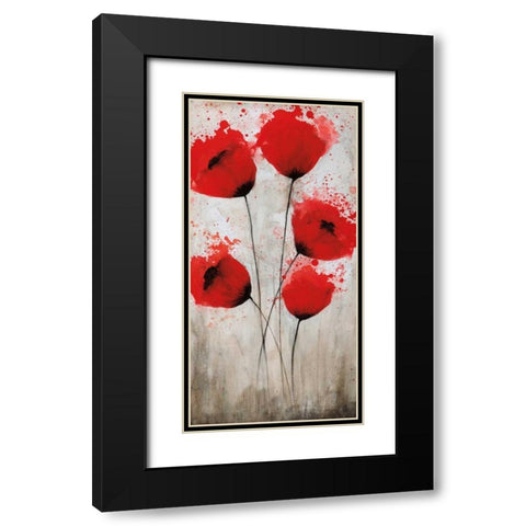Luminous Crimson I Black Modern Wood Framed Art Print with Double Matting by Brink, Catherine