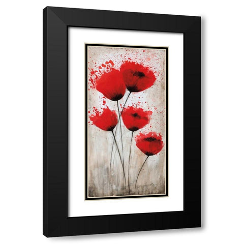 Luminous Crimson II Black Modern Wood Framed Art Print with Double Matting by Brink, Catherine