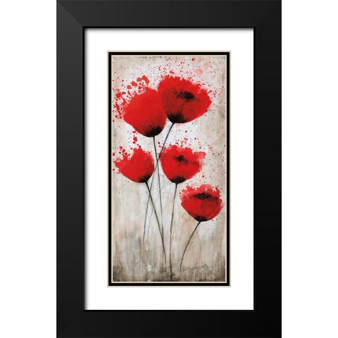 Luminous Crimson II Black Modern Wood Framed Art Print with Double Matting by Brink, Catherine