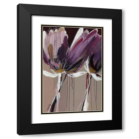 Aubergine Splendor II Black Modern Wood Framed Art Print with Double Matting by Maritz, Angela