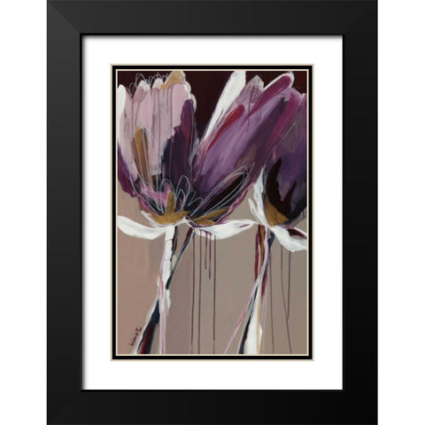 Aubergine Splendor II Black Modern Wood Framed Art Print with Double Matting by Maritz, Angela