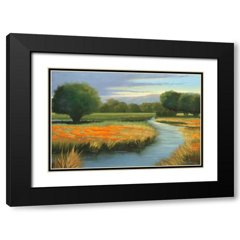 California Orange Black Modern Wood Framed Art Print with Double Matting by Peterson, Julie