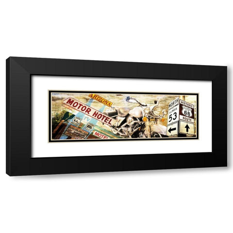 Route 66 Black Modern Wood Framed Art Print with Double Matting by Sola, Bresso