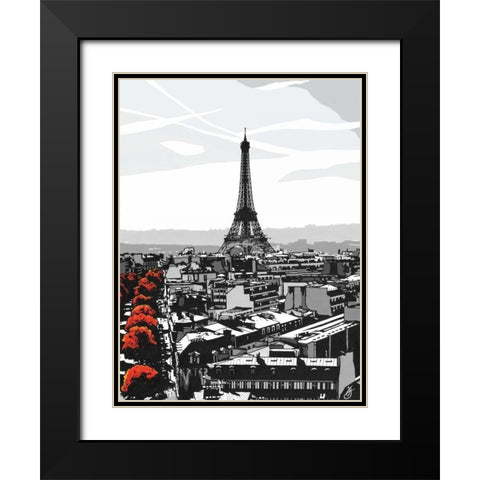 Paris I Black Modern Wood Framed Art Print with Double Matting by Fairbrother, Jo