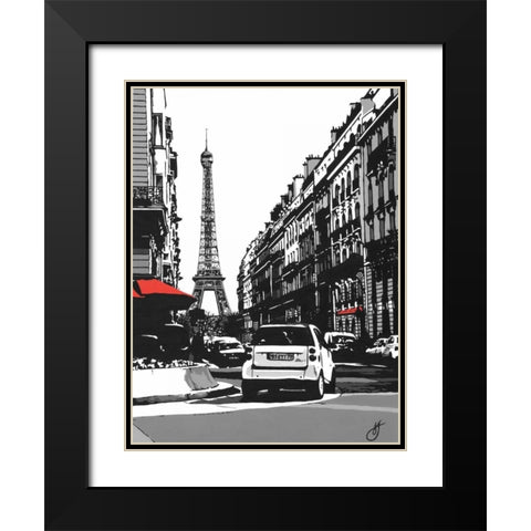 Paris II Black Modern Wood Framed Art Print with Double Matting by Fairbrother, Jo