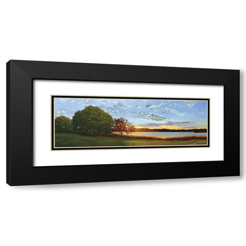 Lakeside Sunrise Black Modern Wood Framed Art Print with Double Matting by Peterson, Julie
