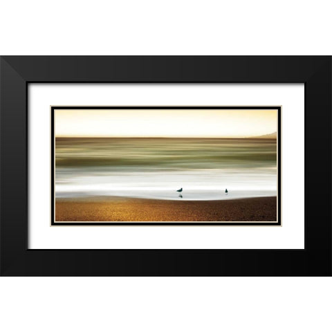 Golden Shores Black Modern Wood Framed Art Print with Double Matting by Pelkey, Marvin