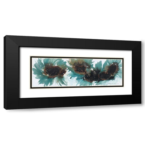Peacock Dance Black Modern Wood Framed Art Print with Double Matting by Barnes, Natasha
