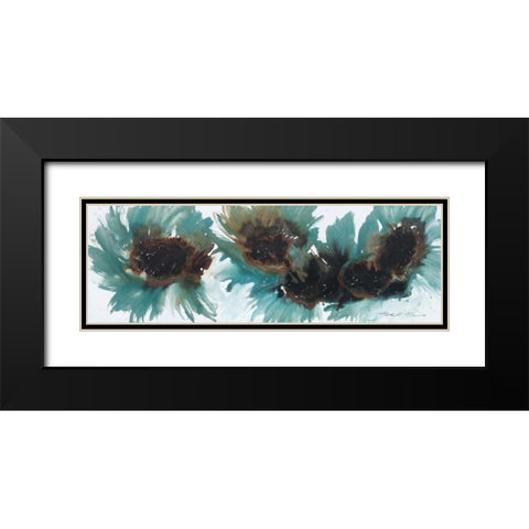 Peacock Dance Black Modern Wood Framed Art Print with Double Matting by Barnes, Natasha
