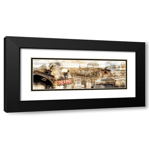 Visiting France Black Modern Wood Framed Art Print with Double Matting by Sola, Bresso