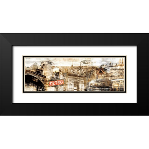 Visiting France Black Modern Wood Framed Art Print with Double Matting by Sola, Bresso