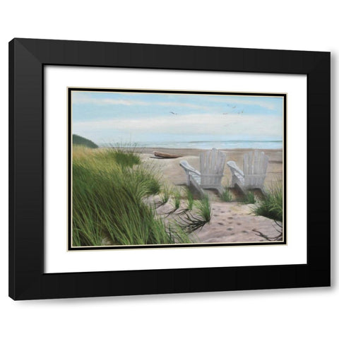Perfect Spot on the Beach Black Modern Wood Framed Art Print with Double Matting by Peterson, Julie