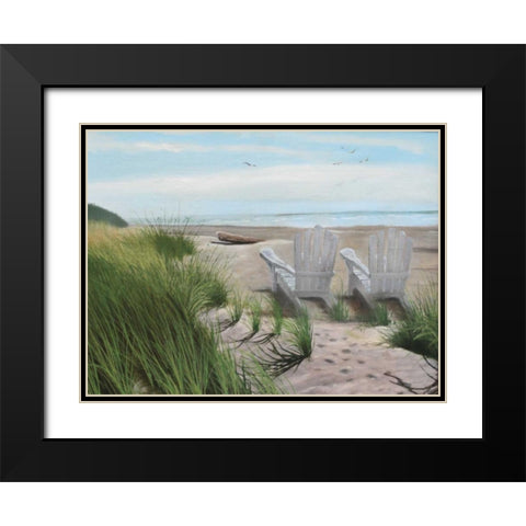 Perfect Spot on the Beach Black Modern Wood Framed Art Print with Double Matting by Peterson, Julie