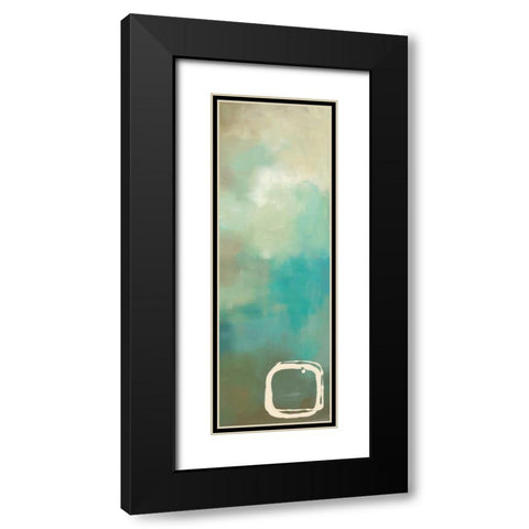 Retro in Aqua and Khaki I Black Modern Wood Framed Art Print with Double Matting by Maitland, Laurie