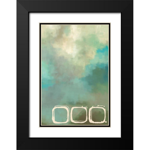Retro in Aqua and Khaki II Black Modern Wood Framed Art Print with Double Matting by Maitland, Laurie
