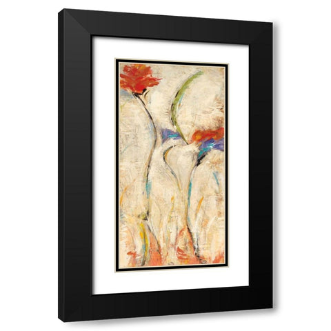 Flores II Black Modern Wood Framed Art Print with Double Matting by Santos, Nancy Villarreal