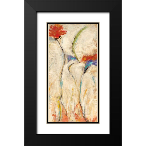 Flores II Black Modern Wood Framed Art Print with Double Matting by Santos, Nancy Villarreal