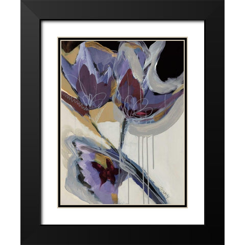 Floral Impressions I Black Modern Wood Framed Art Print with Double Matting by Maritz, Angela